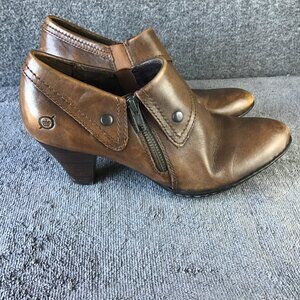 Born Distressed Brown Leather Booties Sz 8